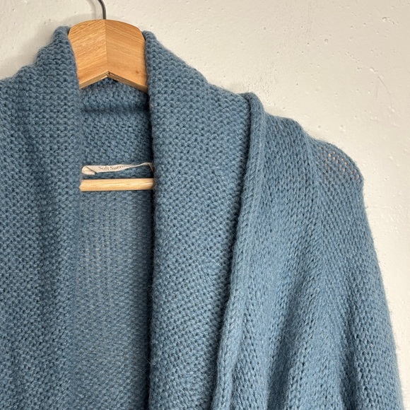 Soft Surroundings Telluride Topper Blue Heather Open Front Long Cardigan L EUC - Picture 4 of 11